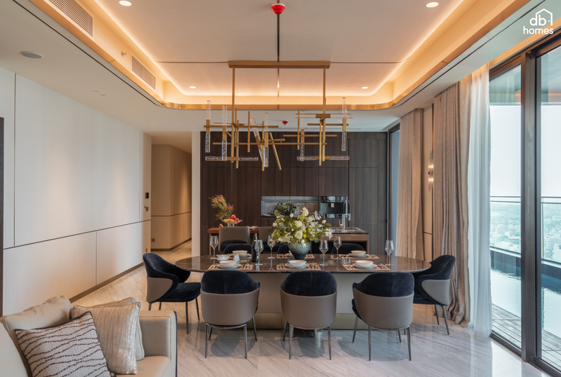 Gian phòng bếp rộng rãi