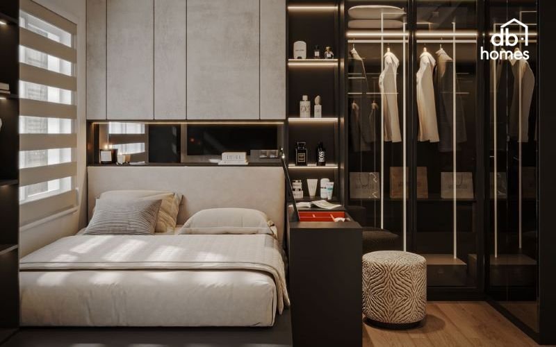 Ý tưởng thiết kế căn hộ tại dự án The Privia với tone trầm chủ đạo