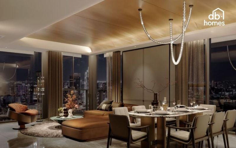 Nội thất thiết kế sang trọng, với đường nét tao nhã, tinh tế của căn hộ The Opera Metropole