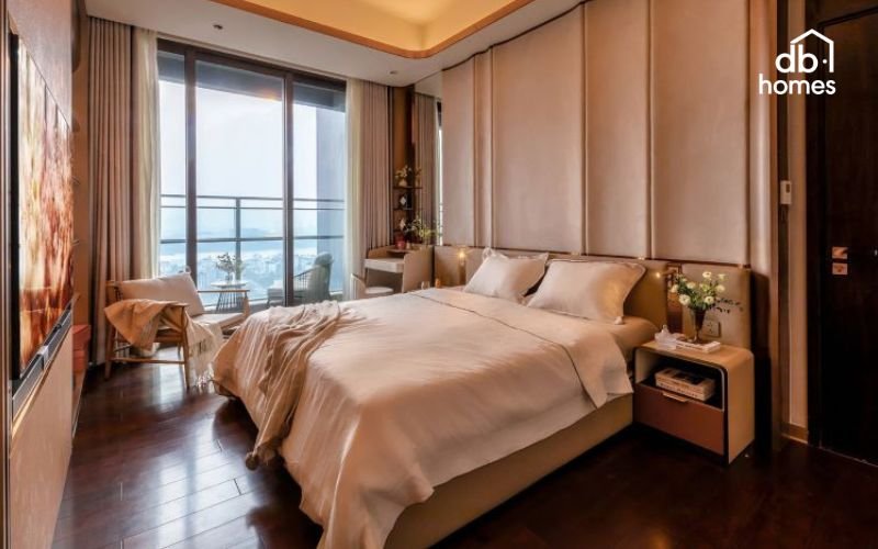 Không gian phòng ngủ Master tái tạo lại năng lượng sau một ngày làm việc mệt mỏi