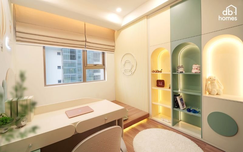 Màu sắc ánh sáng phù hợp giúp mở rộng không gian và tạo hiệu ứng thoáng đãng, hài hòa cho phòng ngủ