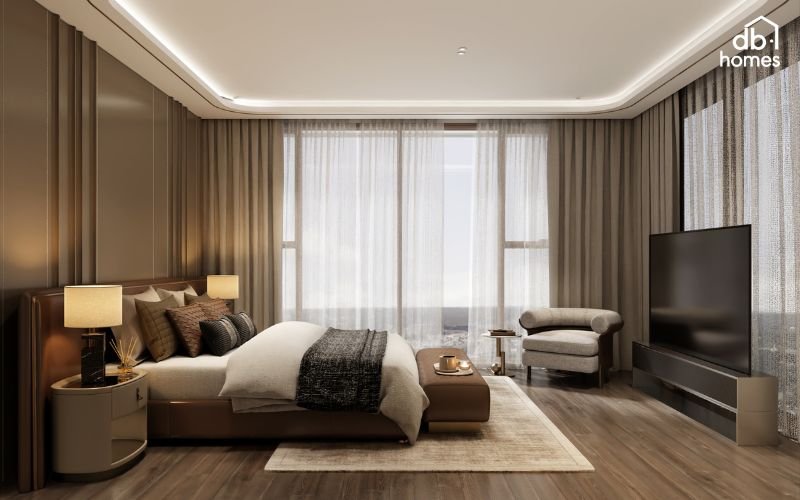 Xu hướng thiết kế phòng ngủ hiện đại tối ưu hóa ánh sáng tự nhiên để tạo không gian rộng rãi và thoáng đãng