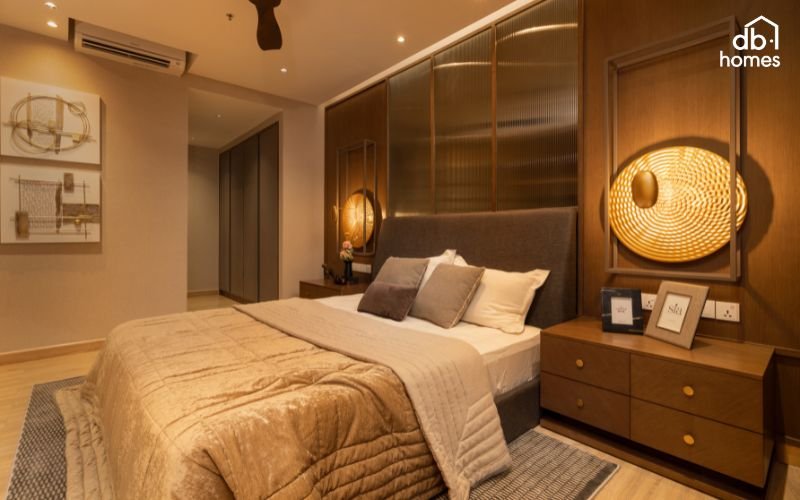 Phân chia ánh sáng hợp lý theo khu vực chức năng giúp tối ưu hóa sự tiện nghi và thoải mái trong phòng ngủ