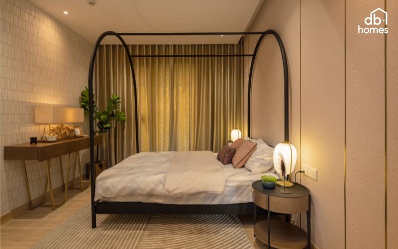 Ánh sáng phù hợp cho từng khu vực trong phòng ngủ giúp bảo vệ mắt và tạo không gian thư giãn