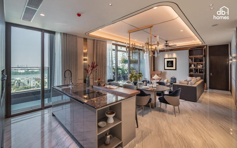 Không gian phòng khác và bếp được bố trí mở