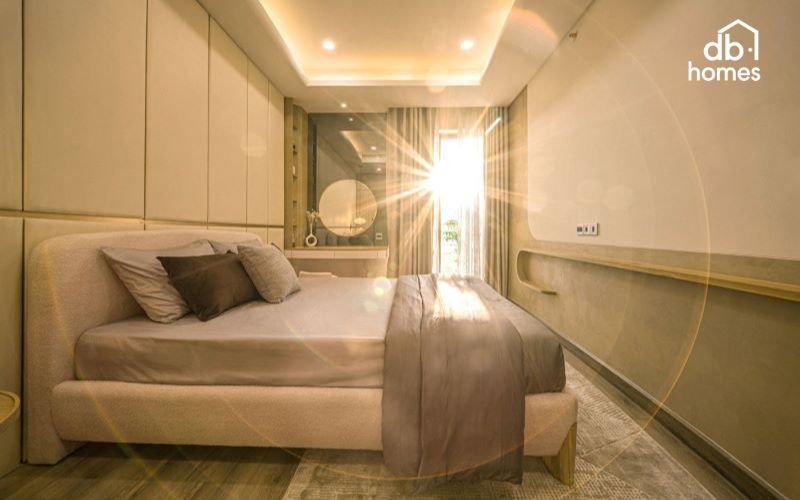 Thiết kế nội thất chung cư 3 phòng ngủ tối giản kết hợp với ánh sáng tự nhiên mang đến không gian thanh lịch