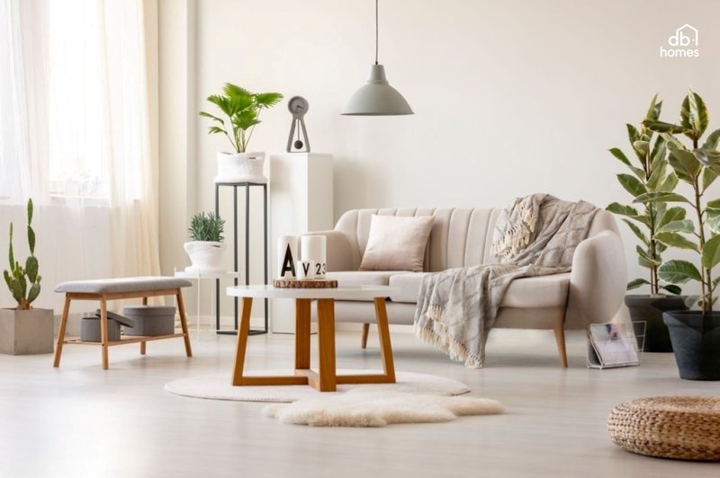 Thiết kế nội thất chung cư tại TPHCM theo phong cách Bắc Âu với tông màu trắng chủ đạo, nội thất gỗ tự nhiên và ánh sáng tự nhiên