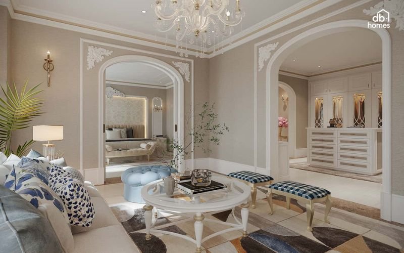 Phòng khách có thể được thiết kế theo phong cách sang trọng và tinh tế