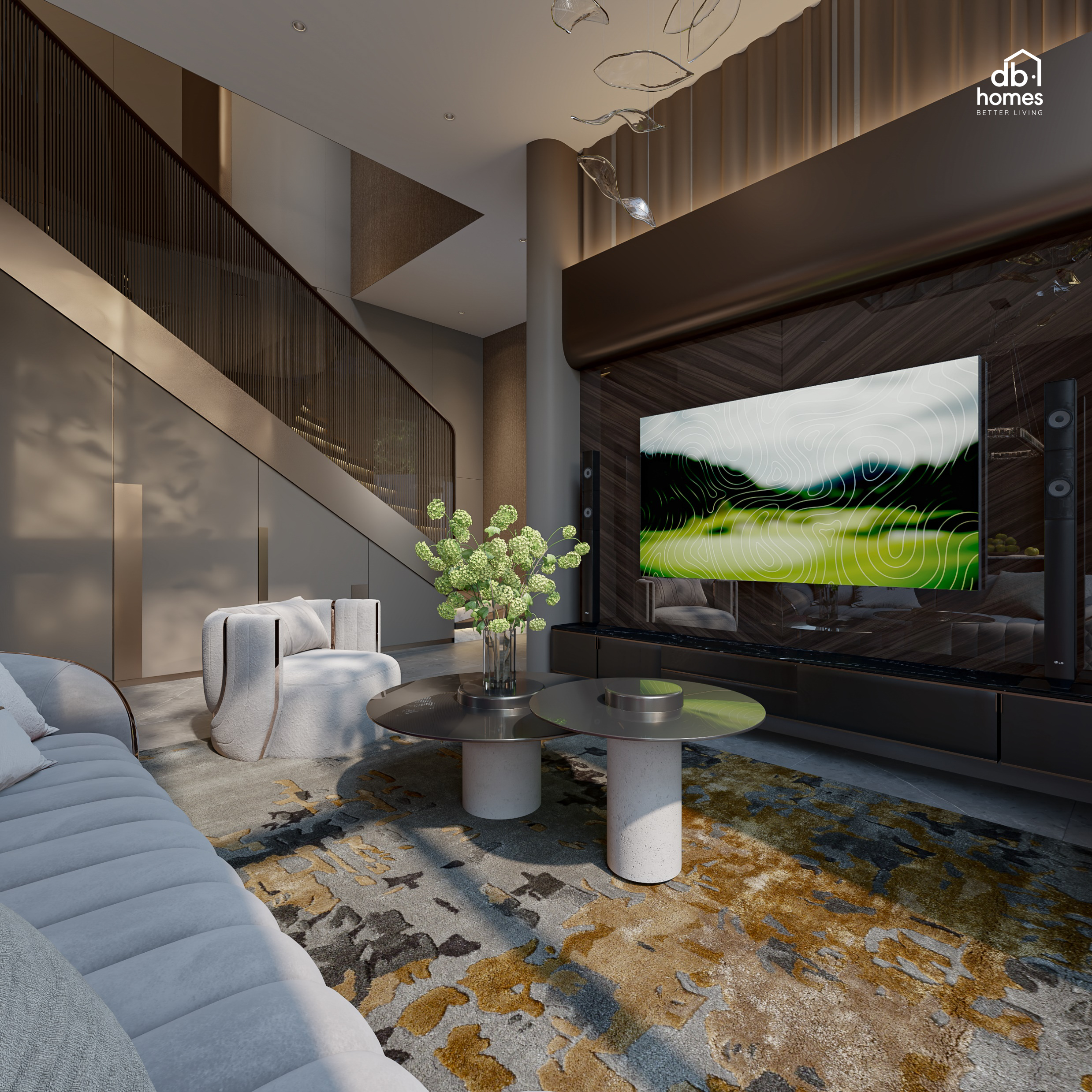 Phòng khách phong cách hiện đại, bố trí đúng vị trí theo tư duy phong thuỷ cá nhân hoá