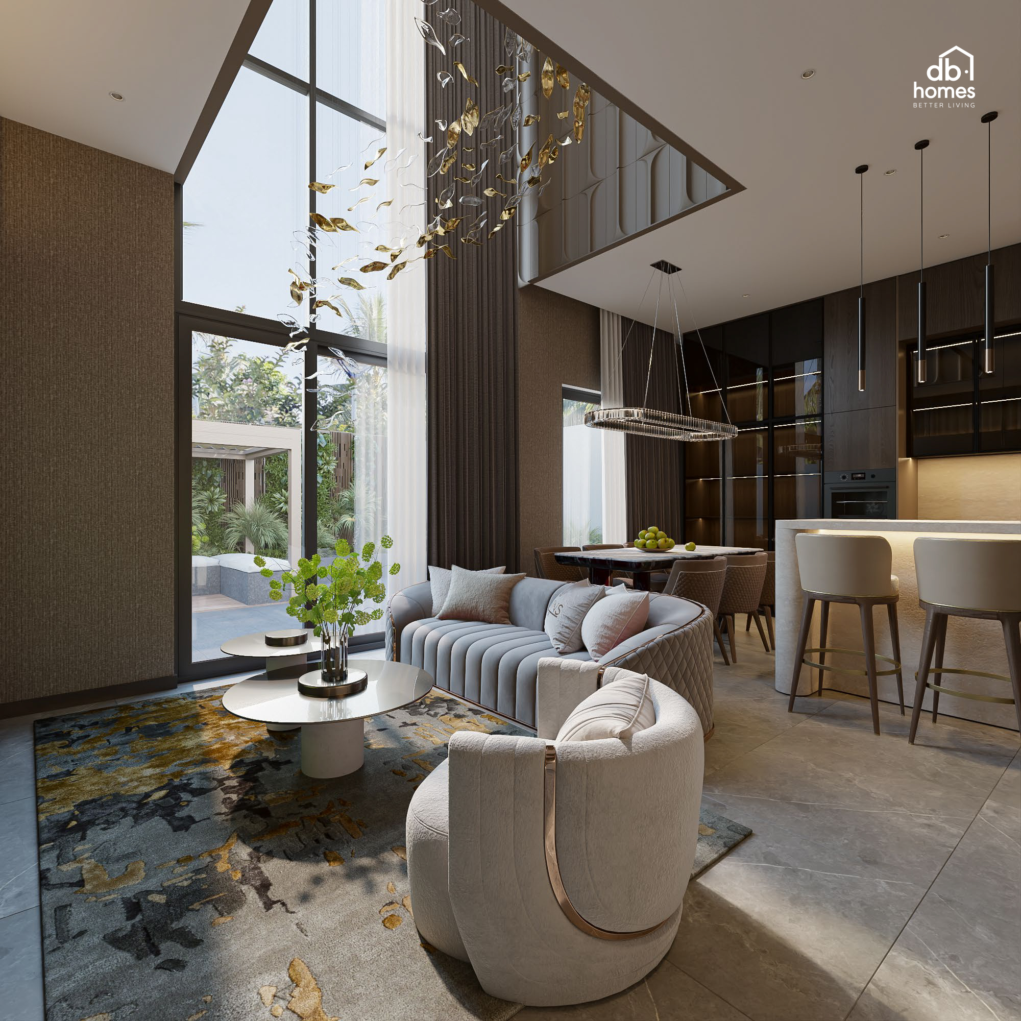 Phòng khách phong cách hiện đại, bố trí đúng vị trí theo tư duy phong thuỷ cá nhân hoá