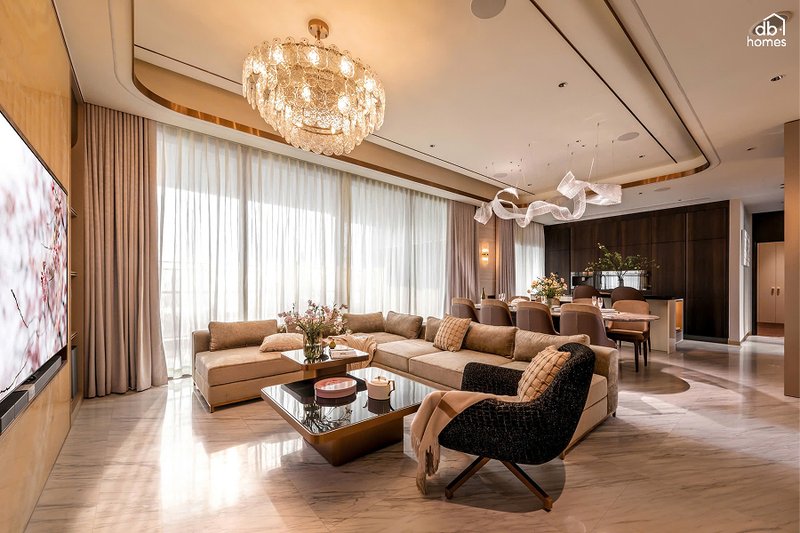 Không gian phòng khách sang trọng và ấm cúng