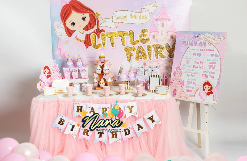 Trang trí sinh nhật màu hồng cho bé gái đơn giản tại Hà Nội  bongbaysukiencom
