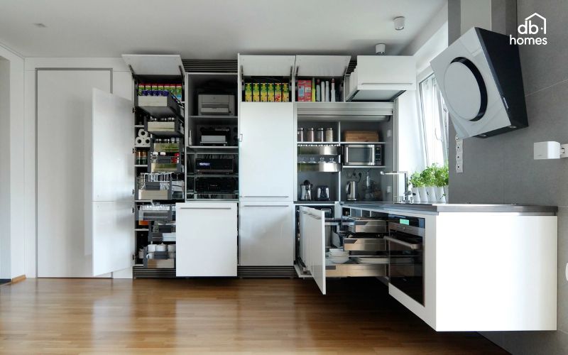 Nhà bếp nhỏ vẫn có thể tiện nghi nếu được bố trí hợp lý.